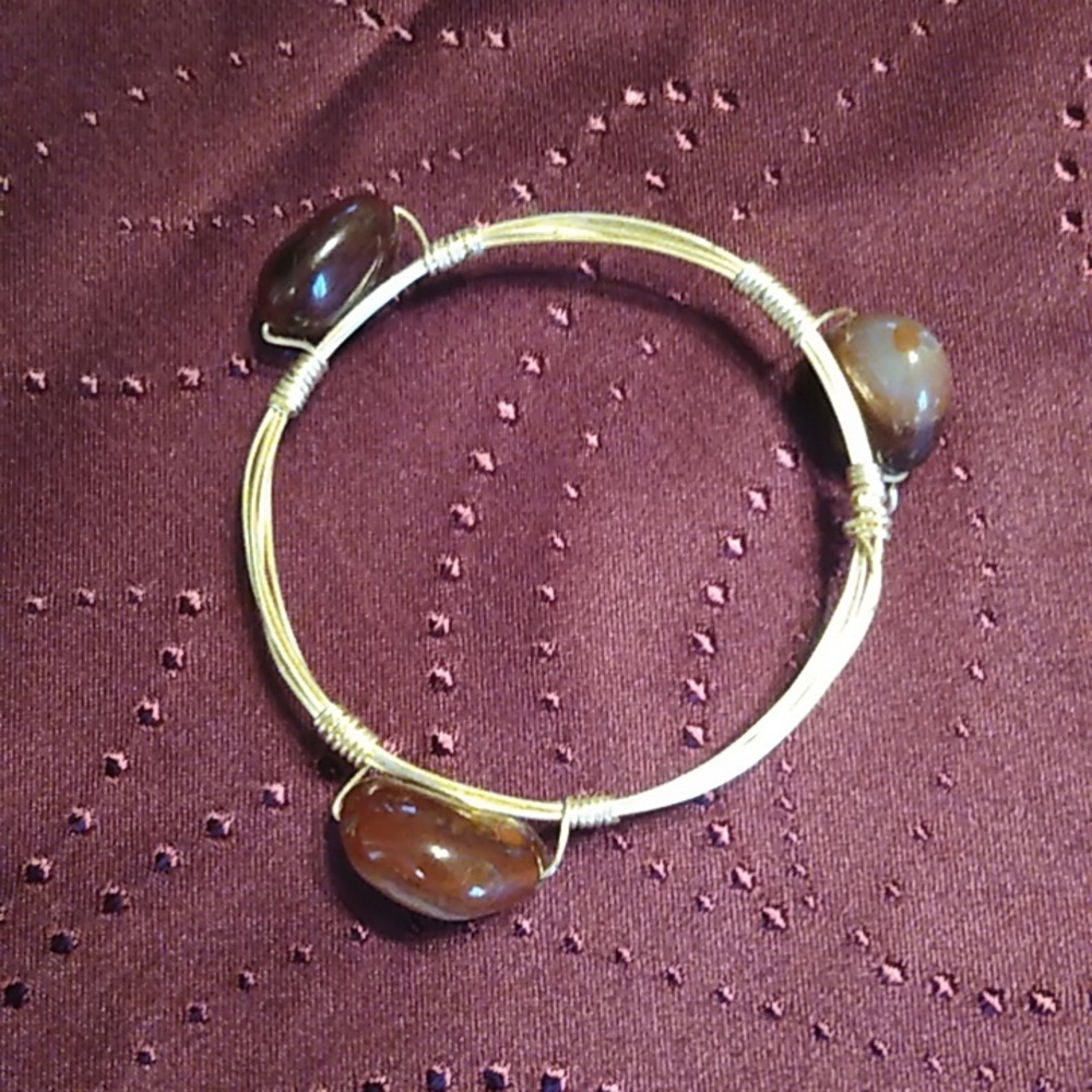 Handmade Wire and Stone Bracelet